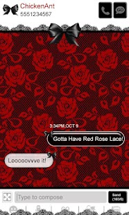 Red Rose Lace GO SMS Theme Screenshots 2