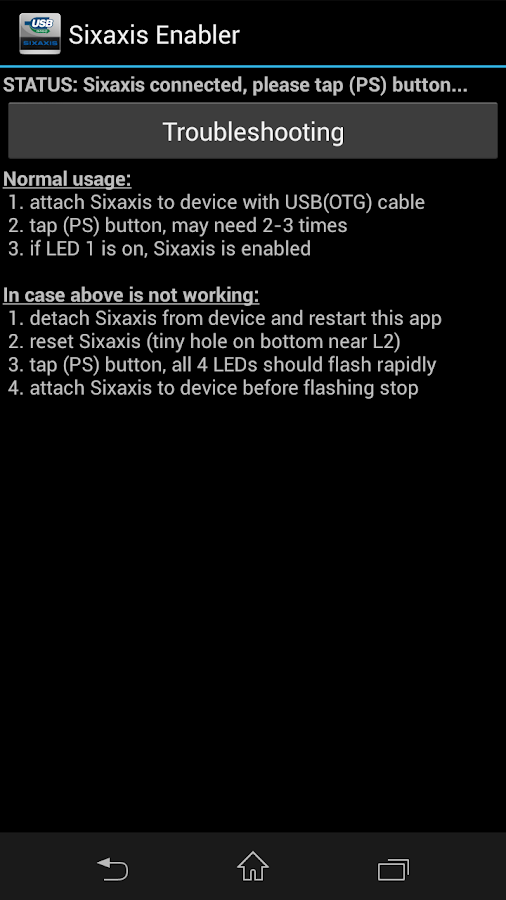    Sixaxis Enabler- screenshot  