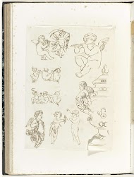 Negen ornamenten met putti en Mercurius