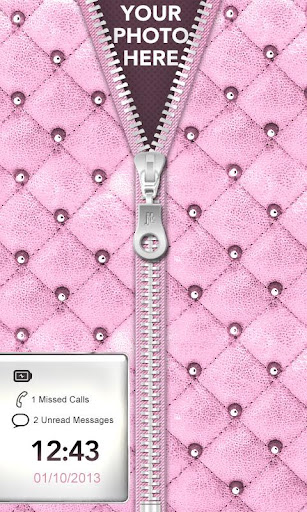 【免費個人化App】Luxury Pink Zipper Lock Screen-APP點子