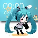 Miku Chibi Clock Widget (FREE) icon