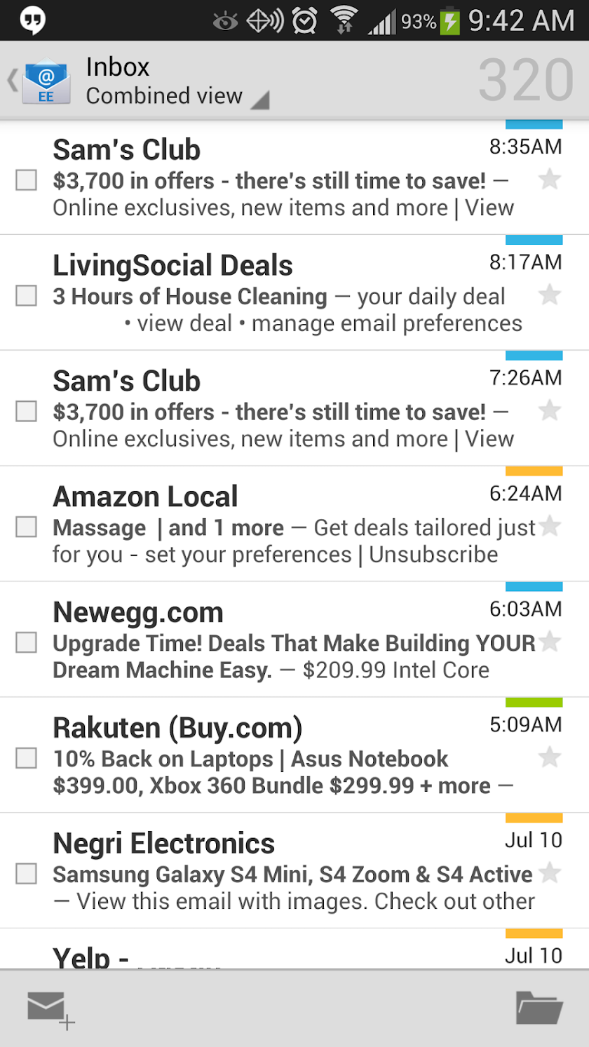Enhanced Email for Tablets Screen 2