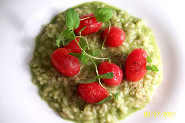 Avocado Risotto with Cherry Tomatoes and Mint