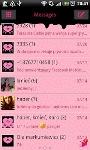 GO SMS Pro Pink Black Theme