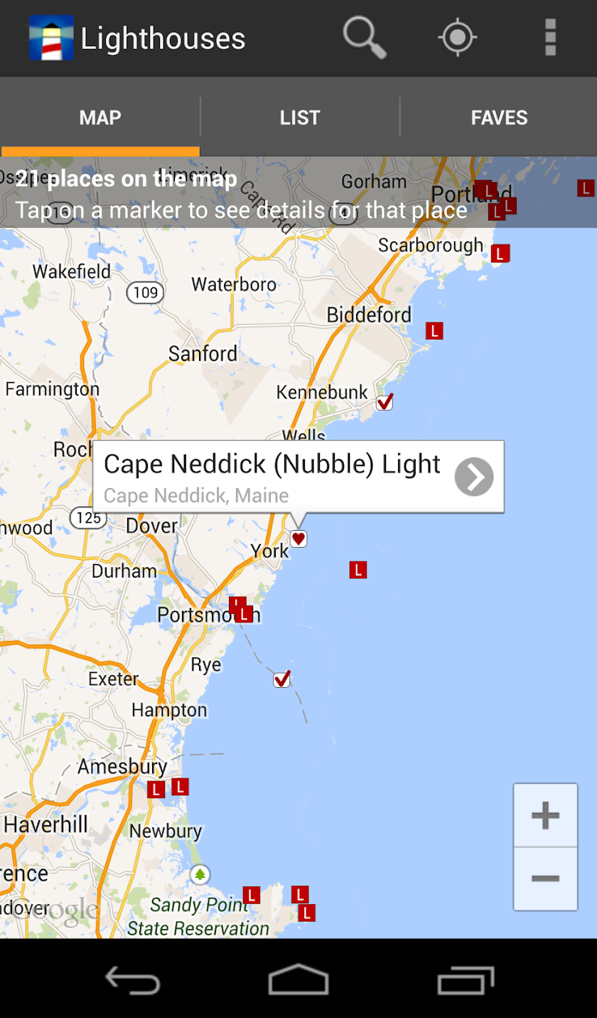Lighthouse Locator Screen 1