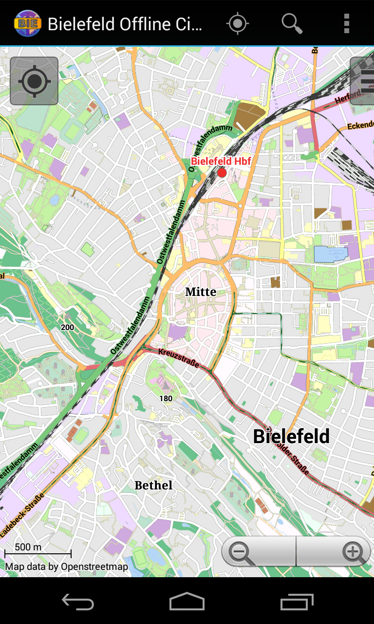 Android application Bielefeld Offline City Map screenshort