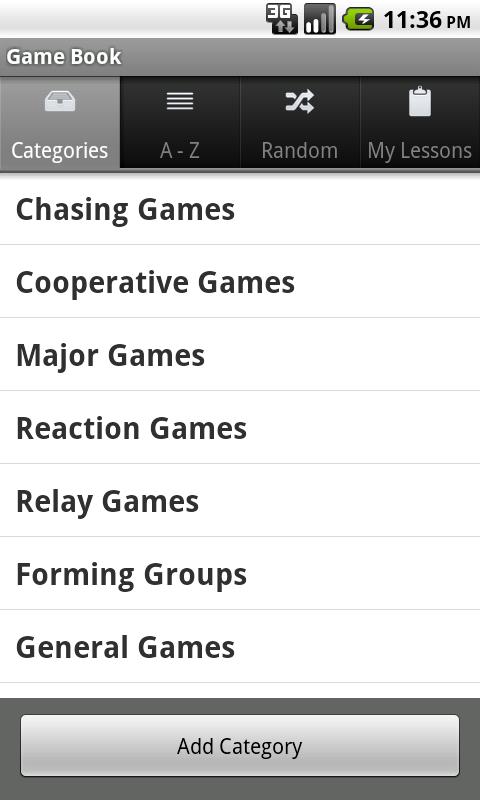 Android application PE Games - Games for Teachers screenshort