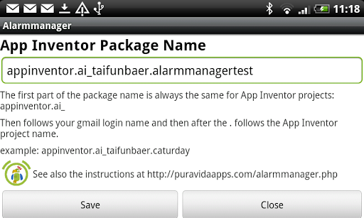 Alarmmanager for App Inventor