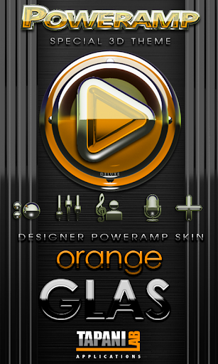 Poweramp skin Orange Glas luxe