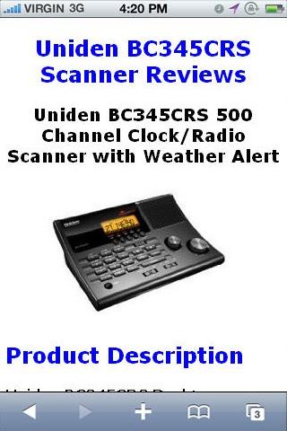 BC345CRS Radio Scanner Reviews