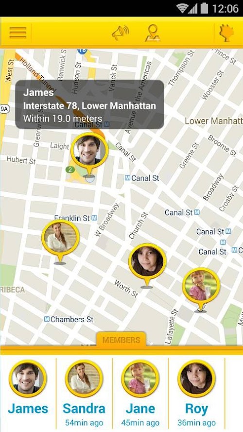 Android application KinEye–Find my Friends,Family. screenshort