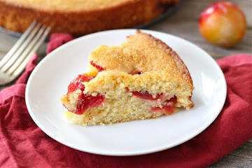 Plum Cornmeal Cake