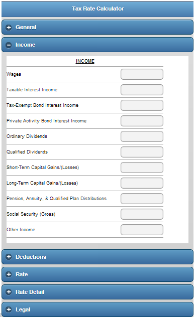 Tax Rate Calculator Screen 3