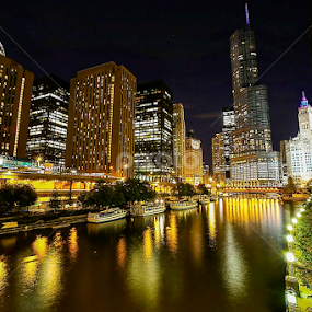NIGHT SKYLINE by Michael Rey - Buildings & Architecture Office Buildings & Hotels