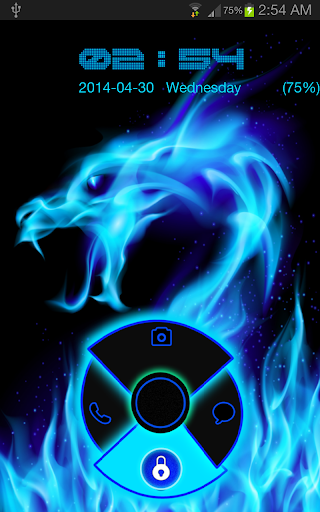 【免費個人化App】Blue Neon Dragon Go Locker-APP點子