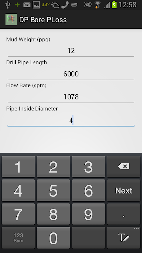 DP Bore Pressure Loss