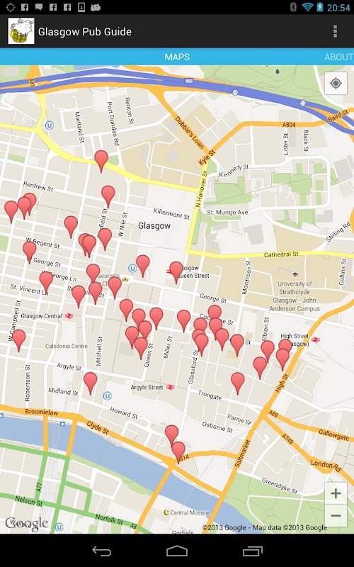 Android application Glasgow Pub Guide screenshort