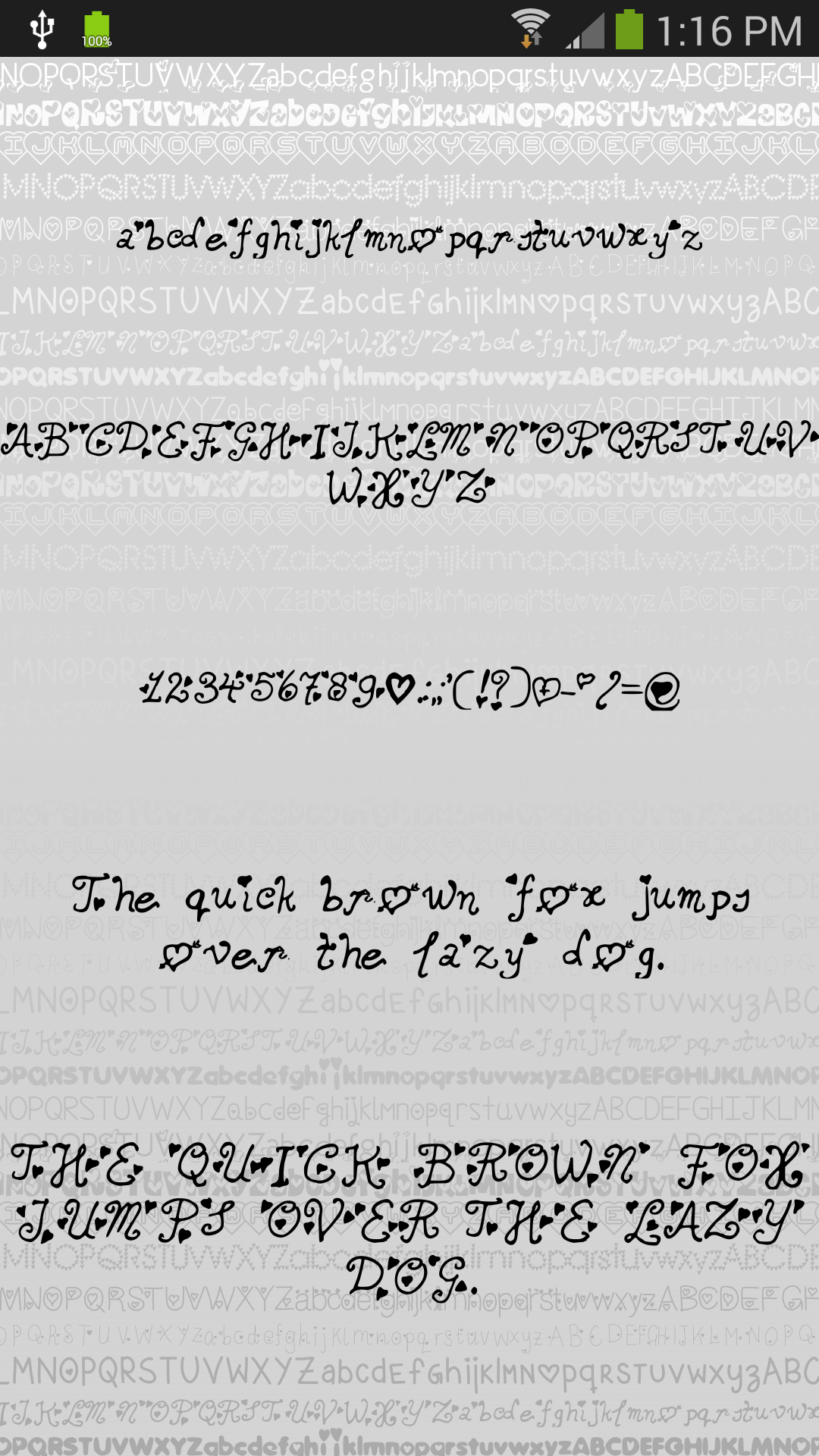 Android application Love Fonts for FlipFont screenshort