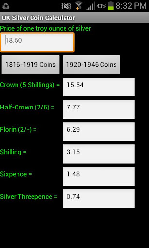 UK Silver Coin Calculator