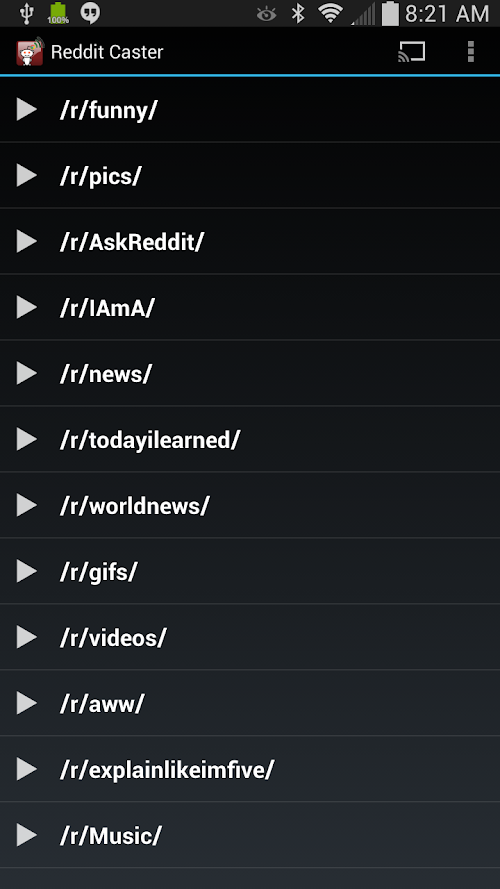 Android application RedditCaster screenshort
