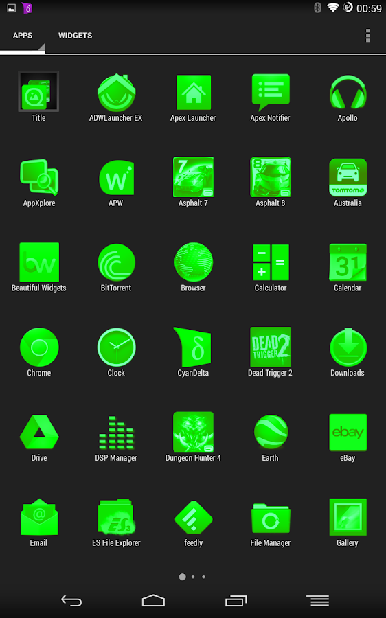White and Green Launcher Theme