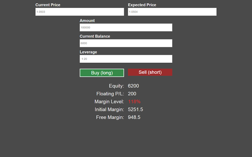 Trade Calculator Screen 2