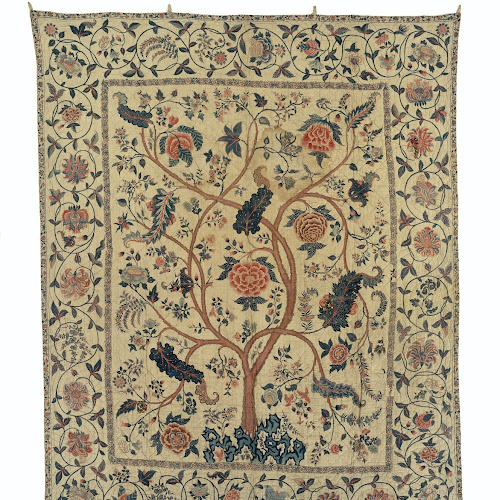 Gestikte, gewatteerde sitsen deken of sprei, anoniem, ca. 1740 ca. 1770 Rijksmuseum