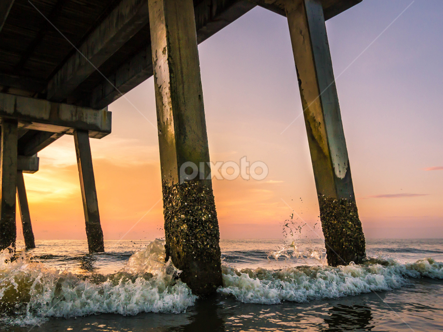 crashing waves by Mike Pedigo - Landscapes Waterscapes