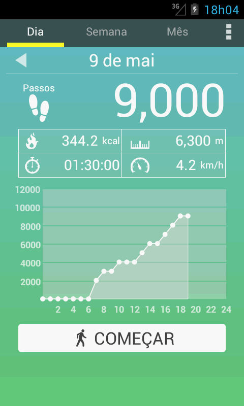   Pedómetro: captura de tela 