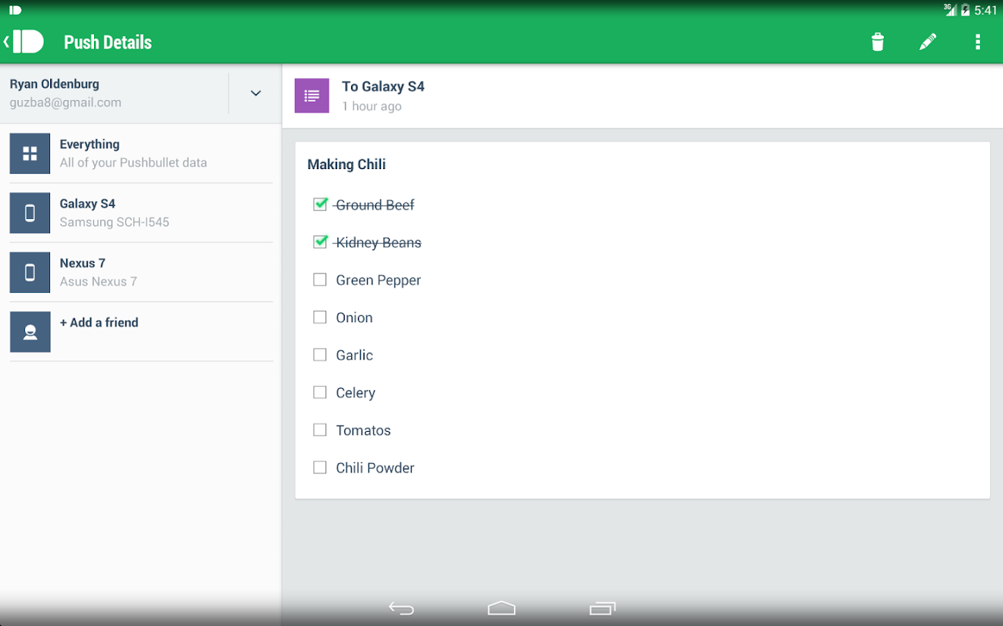 Pushbullet - screenshot