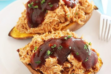 3-Ingredient BBQ Stuffed Sweet Potatoes