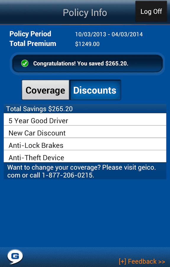 GEICO App screenshot