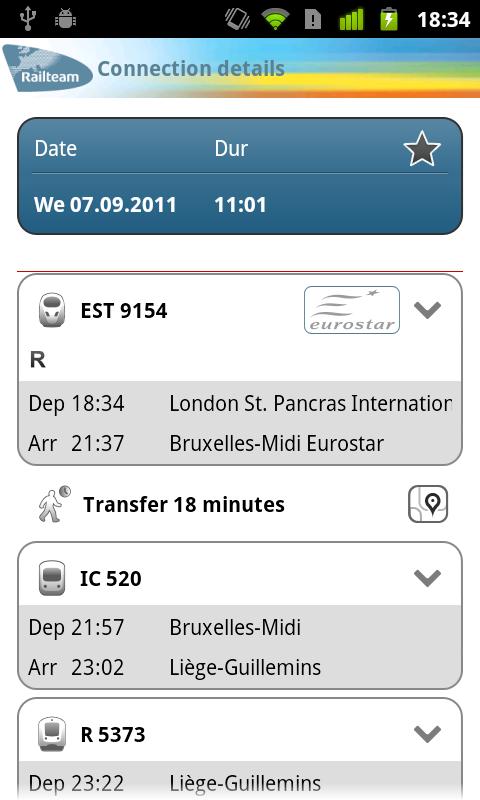 Railteam Mobile Screen 1