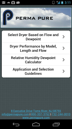 Perma Pure Dryer Sizing App