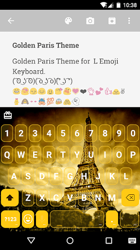 【免費個人化App】Golden Paris Emoji Keyboard-APP點子