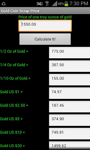 Scrap Gold Coin Calculator