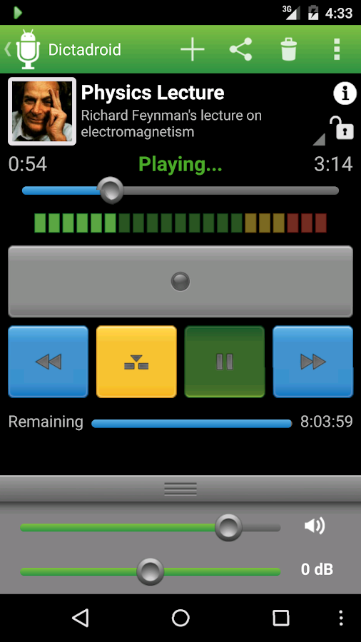    Dictadroid Voice Recorder- screenshot  