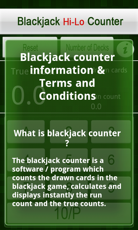 blackjack Hi-Lo Counter Screen 3
