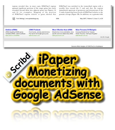 Scribd, iPaper, Monetizing documents with Google AdSense