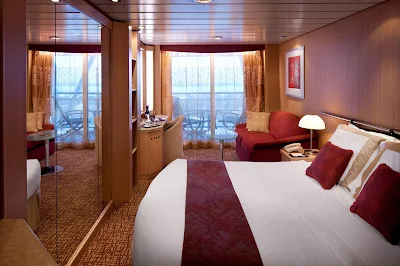 At 170 square feet, the Deluxe Ocean View Stateroom with Verandah on Celebrity Infinity sleeps three to four guests. It has floor-to-ceiling sliding glass doors, balcony with lounge seating, two twin beds that convert to a queen bed, private bathroom with shower, sitting area with vanity and sofa bed, an interactive TV and mini-bar. 