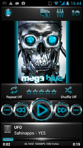 3d Mega Blue Poweramp Skin Apk 1 2 Download Free Music Audio Apk Download