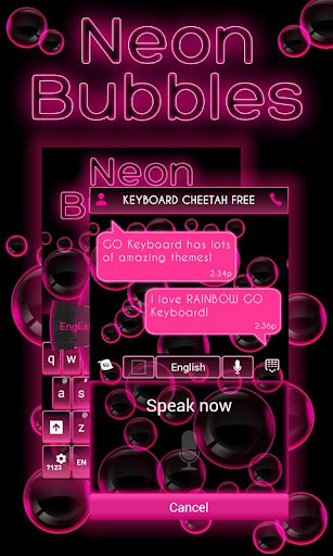 Neon Bubbles Keyboard