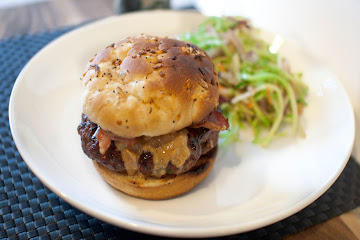 Sweet and Savory Peanut Butter Bacon Burgers