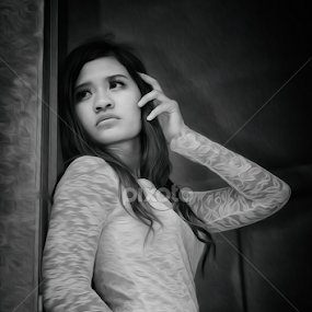 by Bhie Mha - Black & White Portraits & People
