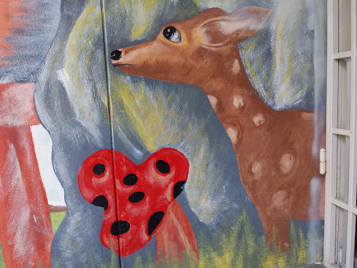 The Deer and the Ladybug Flower Mural