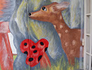 The Deer and the Ladybug Flower Mural