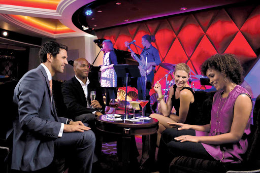 Jazz bar on deck 4 of Oasis of the Seas is a cozy lounge showcasing live jazz and blues.   
