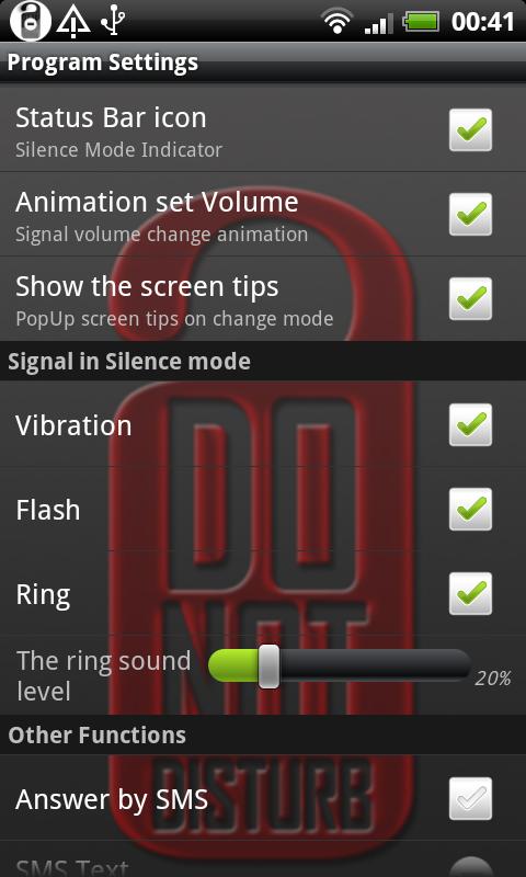 "Do Not Disturb" (android 2.2) Screen 3