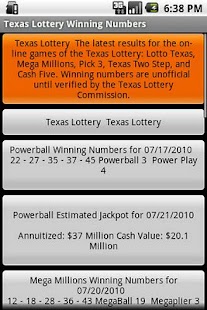 Texas Lottery Winning Numbers Screenshots 0
