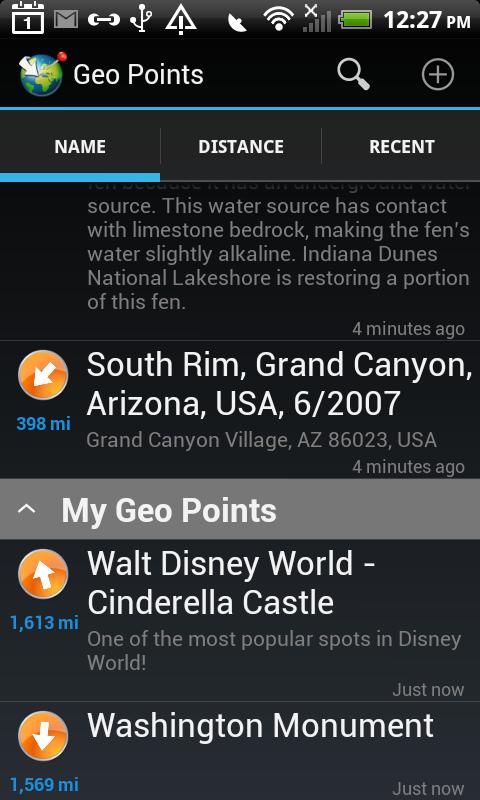 Android application Geo Points screenshort